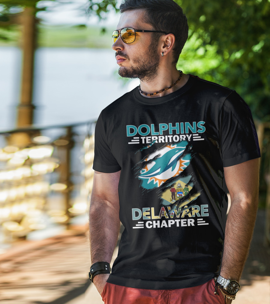 Dolphins Territory Delaware Chapter Miami Sports Fan Flag T-Shirt