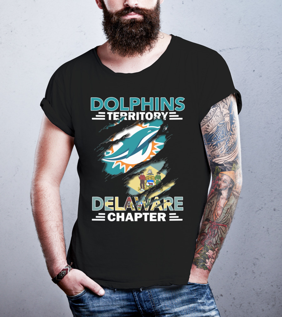 Dolphins Territory Delaware Chapter Miami Sports Fan Flag T-Shirt