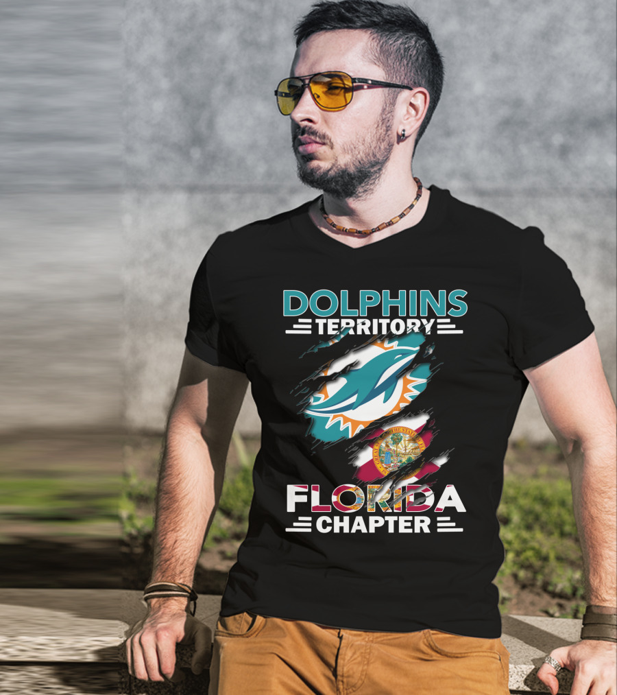Miami Dolphins Territory Florida Chapter Rip Effect T-Shirt