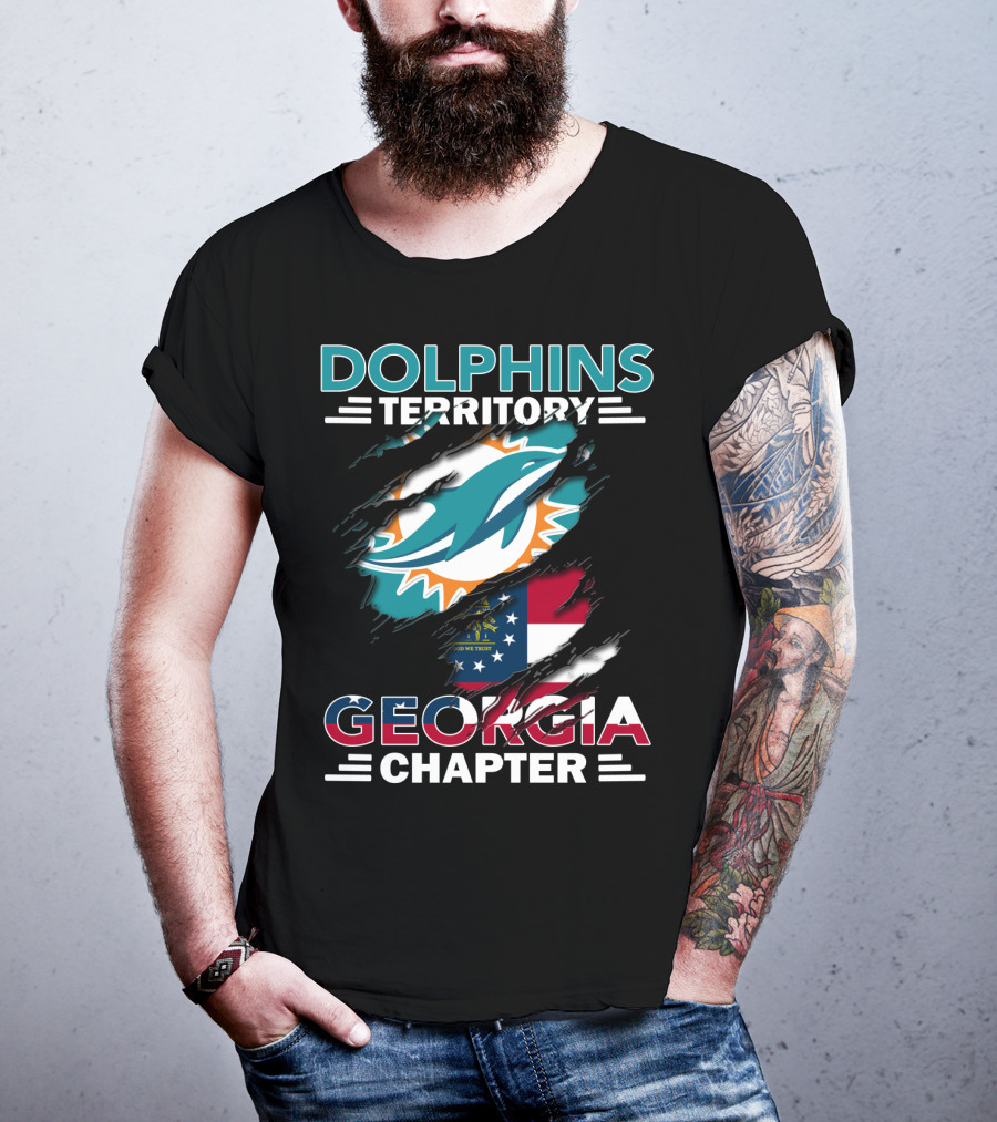 Dolphins Territory Miami Georgia Chapter Flag Fan Club T-Shirt