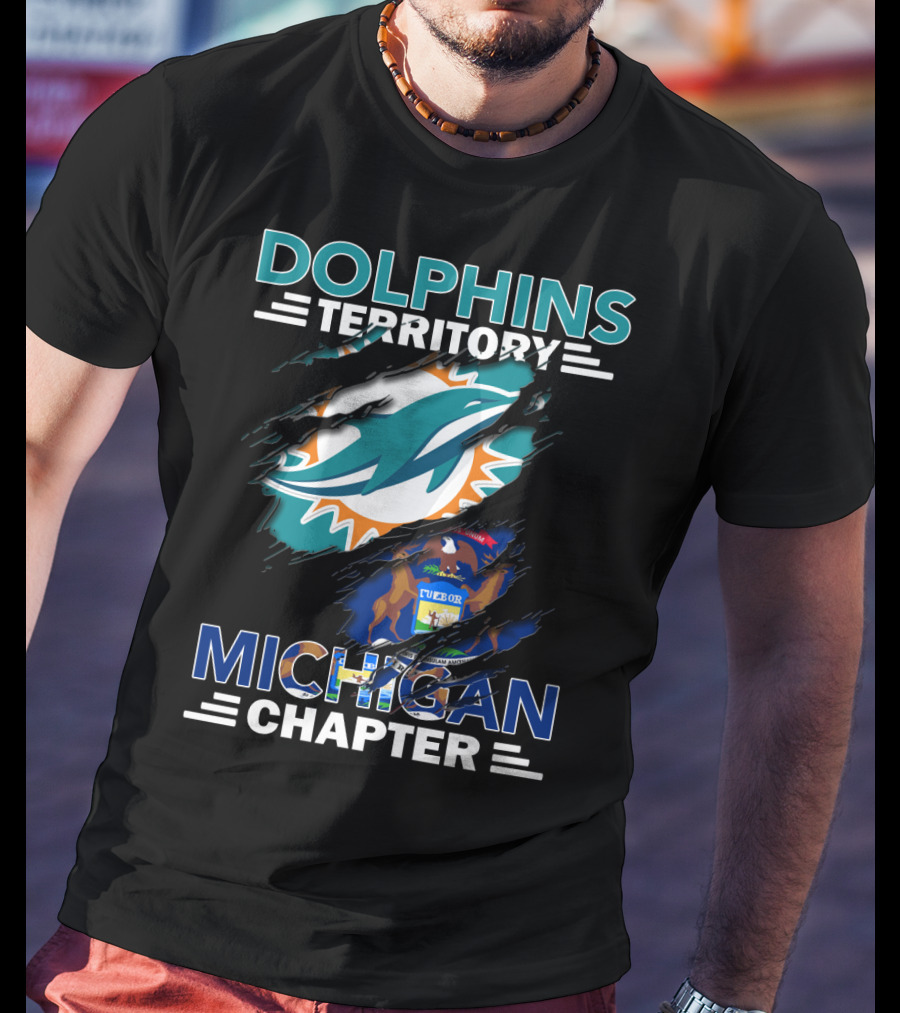 Dolphins Territory Michigan Chapter Football Enthusiast T-Shirt