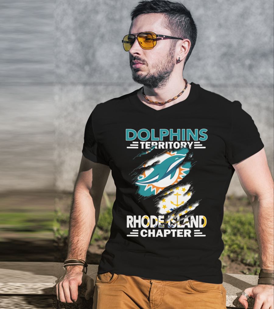 Dolphins Territory Rhode Island Chapter Miami Dolphins Fan Group T-Shirt