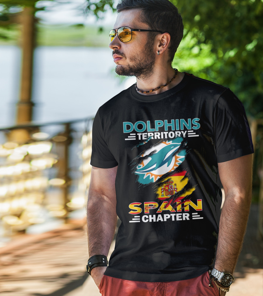 Dolphins Territory Spain Chapter Miami Dolphins Spain Flag T-Shirt