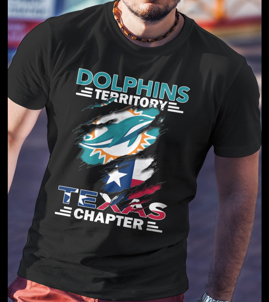 Dolphins Territory Texas Chapter Miami Dolphins Texas Flag T-Shirt