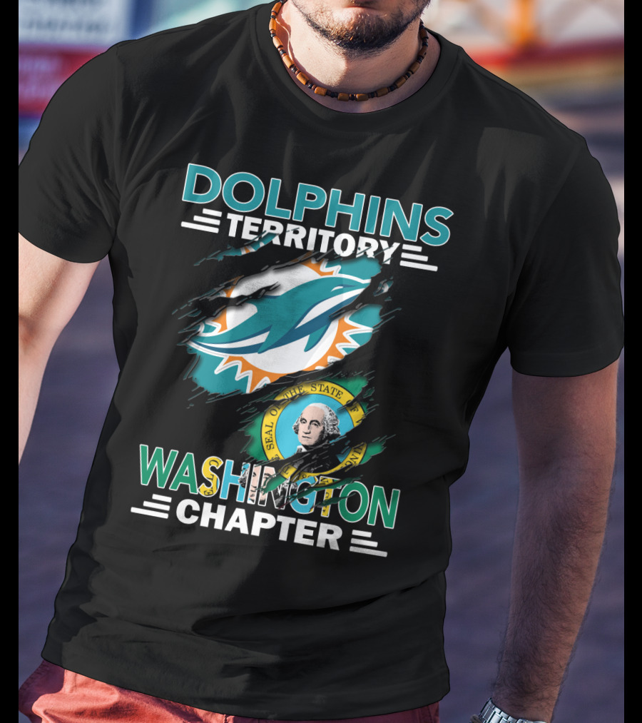 Dolphins Territory Washington Chapter Seal Logo Integration T-Shirt