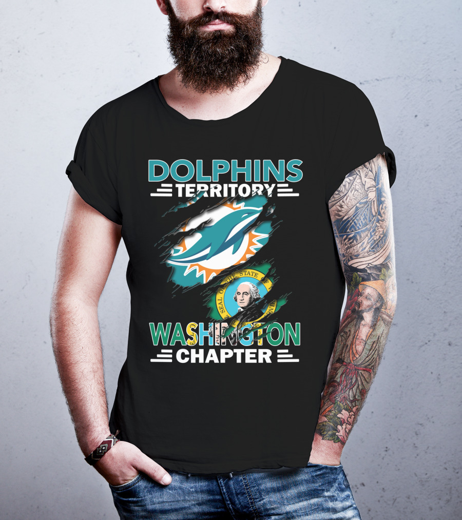 Dolphins Territory Washington Chapter Seal Logo Integration T-Shirt