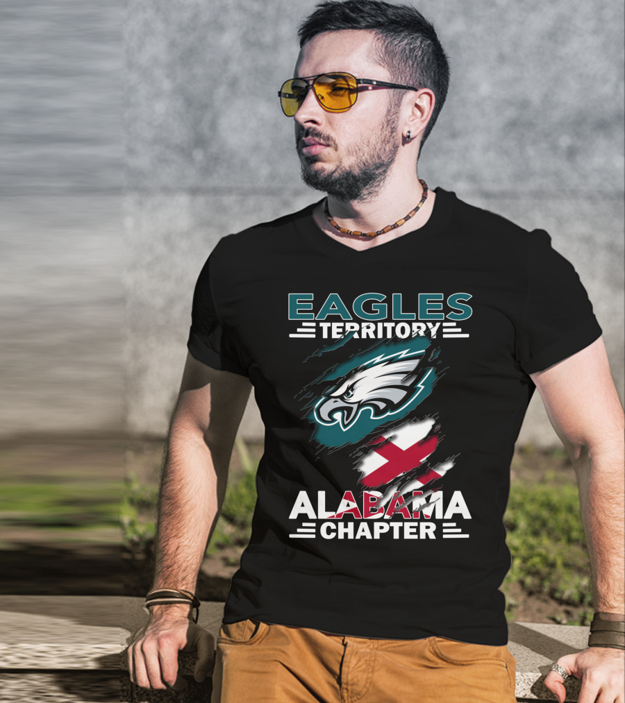 Eagles Territory Alabama Chapter Ripped Flag T-Shirt