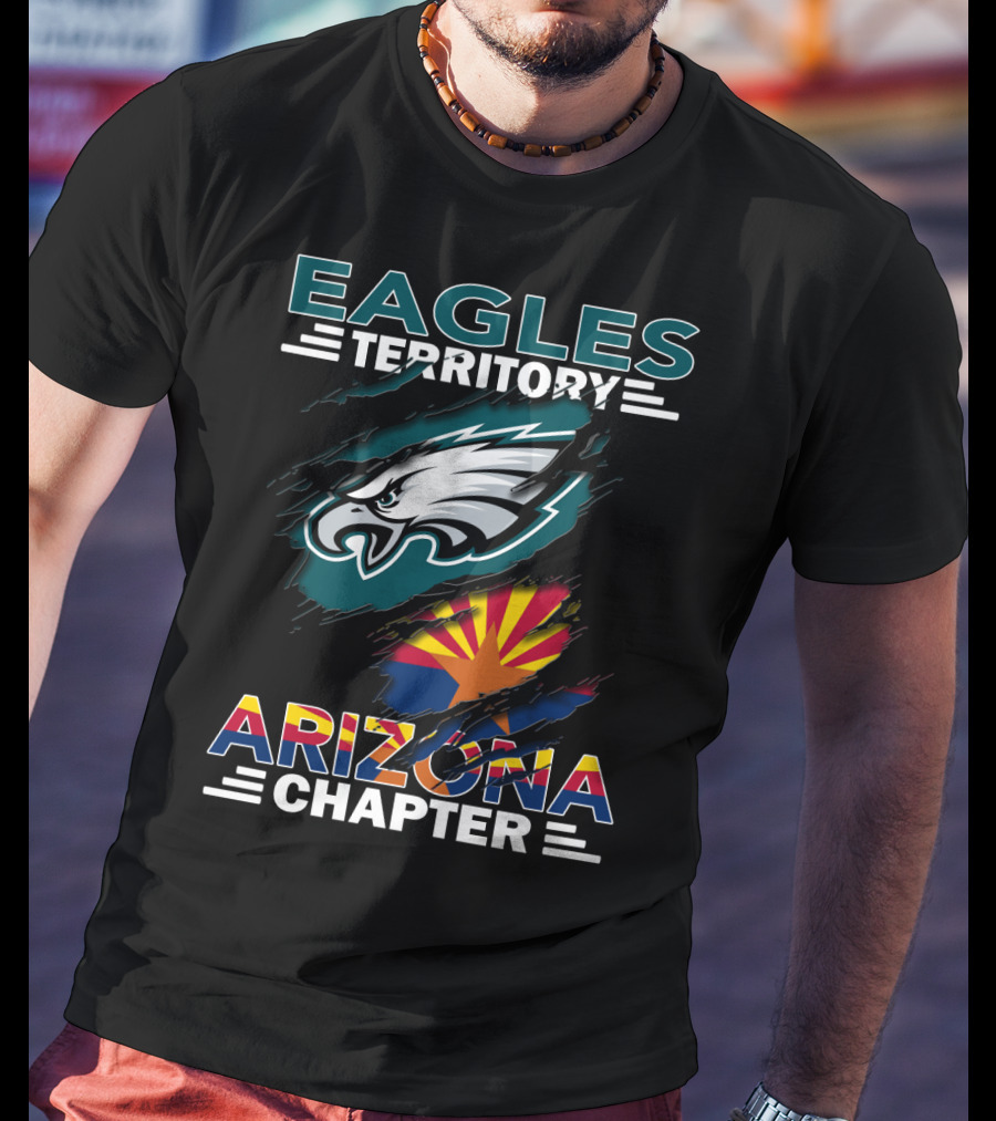 Eagles Territory Arizona Chapter Nfl Fan Club Arizona Flag And Eagles T-Shirt