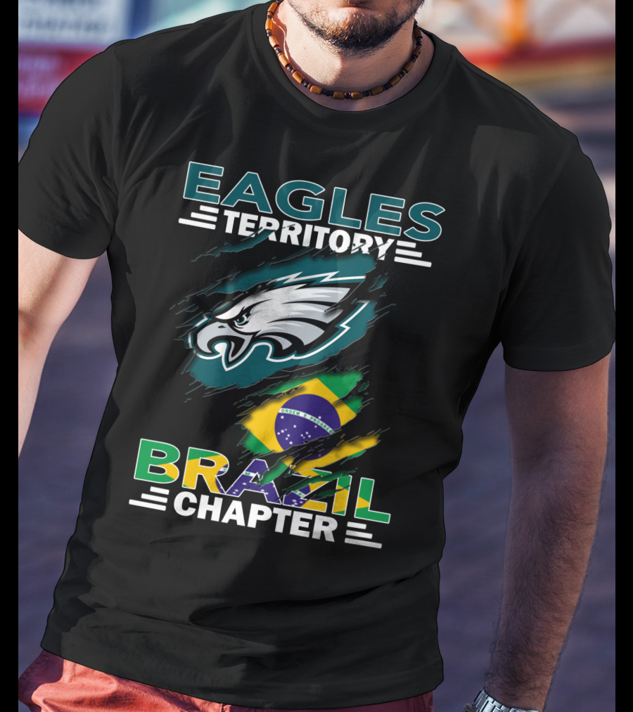 Eagles Territory Brazil Chapter Fan Logo With Brazil Flag Elements T-Shirt