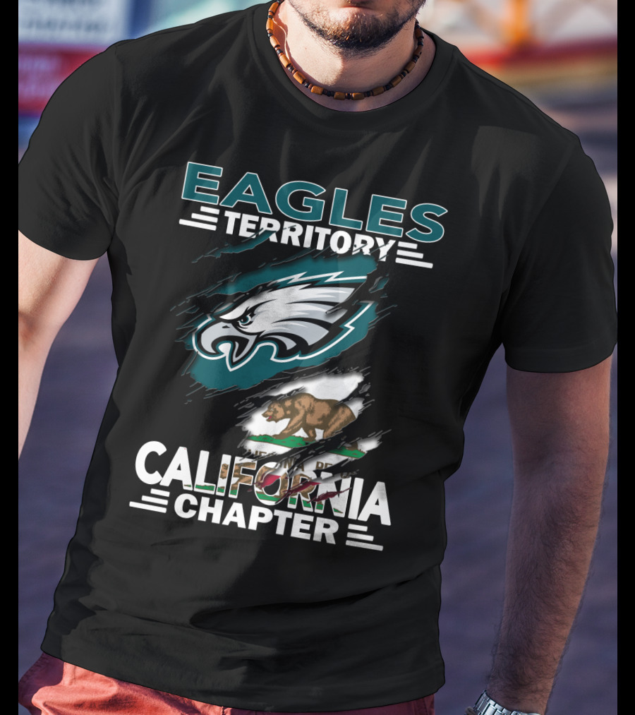 Eagles Territory California Chapter Logo With Bear And Eagle Graphics T-Shirt