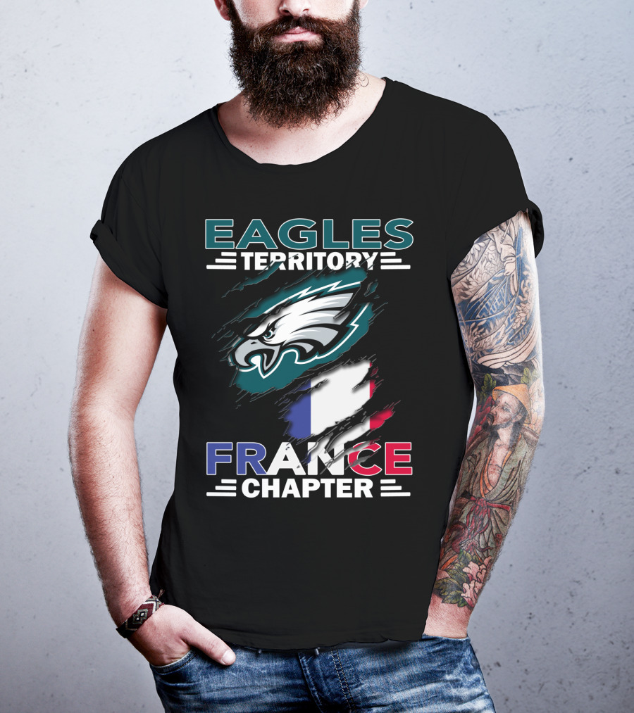 Eagles Territory France Chapter Flag And Eagle T-Shirt