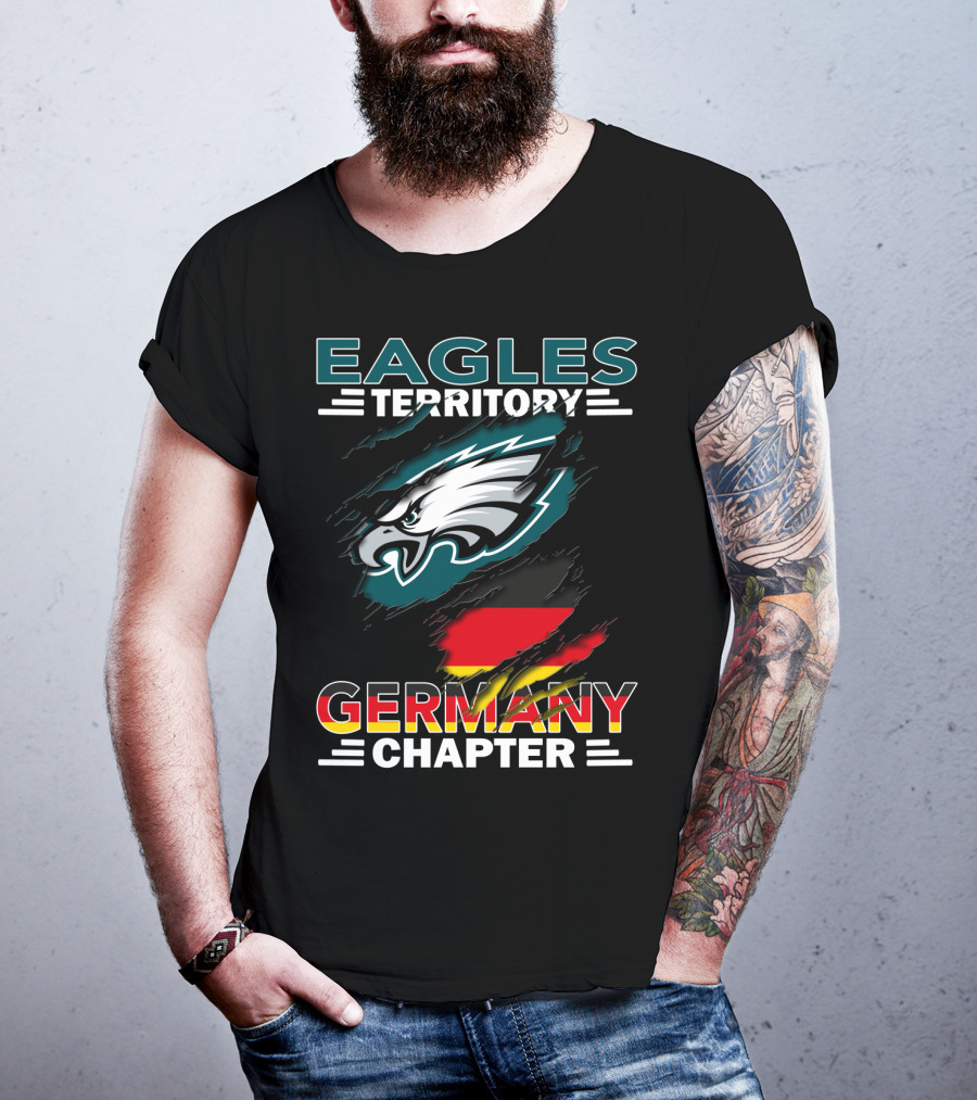 Eagles Territory Germany Chapter Philadelphia Logo Flag Colors T-Shirt