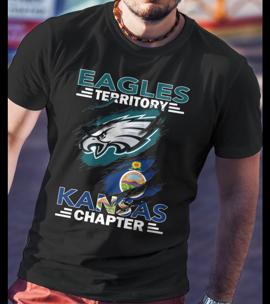 Eagles Territory Kansas Chapter Philadelphia Eagles Kansas State Flag T-Shirt