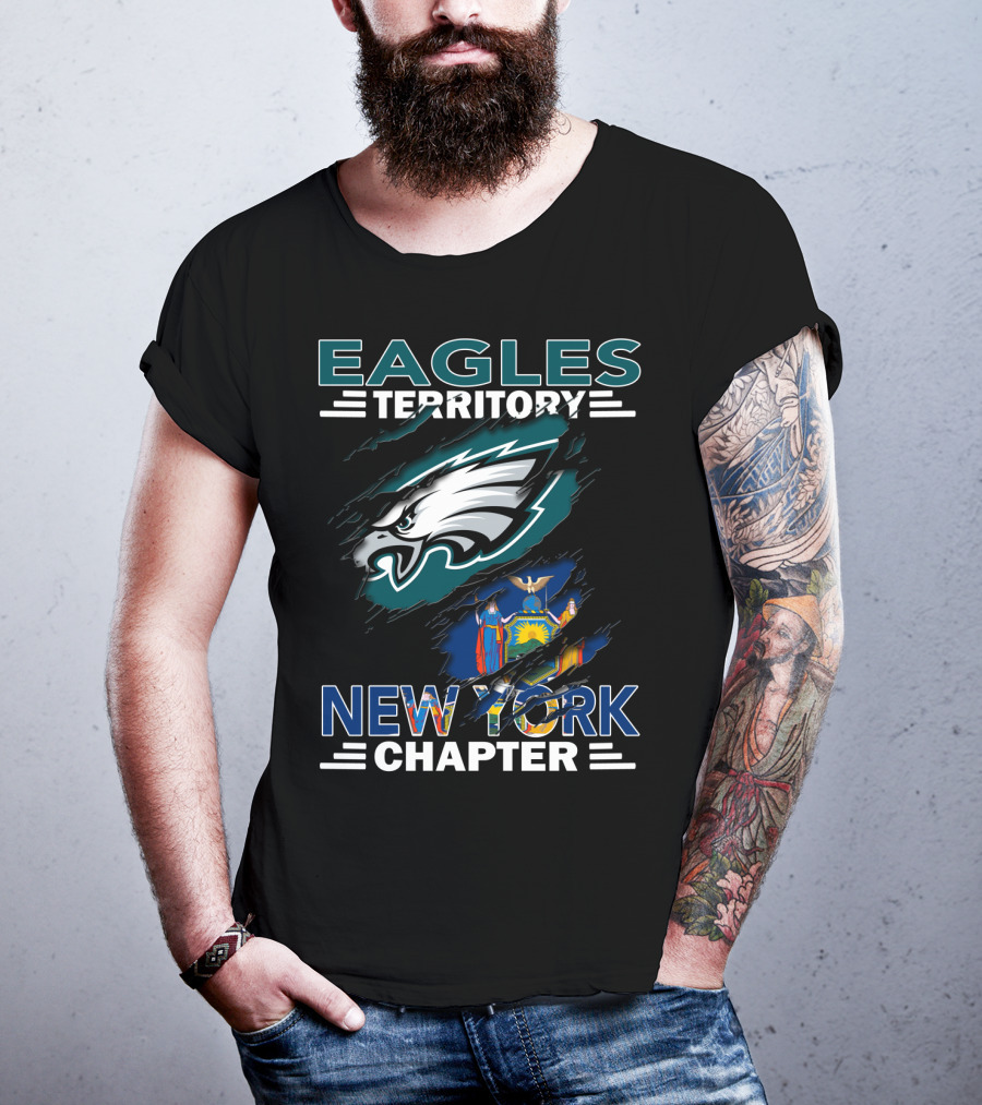 Eagles Territory New York Chapter Flag Iconic Logo Ravens T-Shirt
