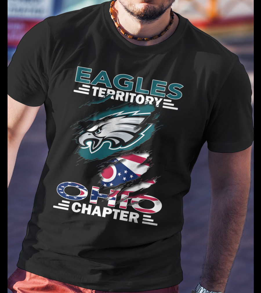 Eagles Territory Ohio Chapter Logo With American Flag Elements T-Shirt