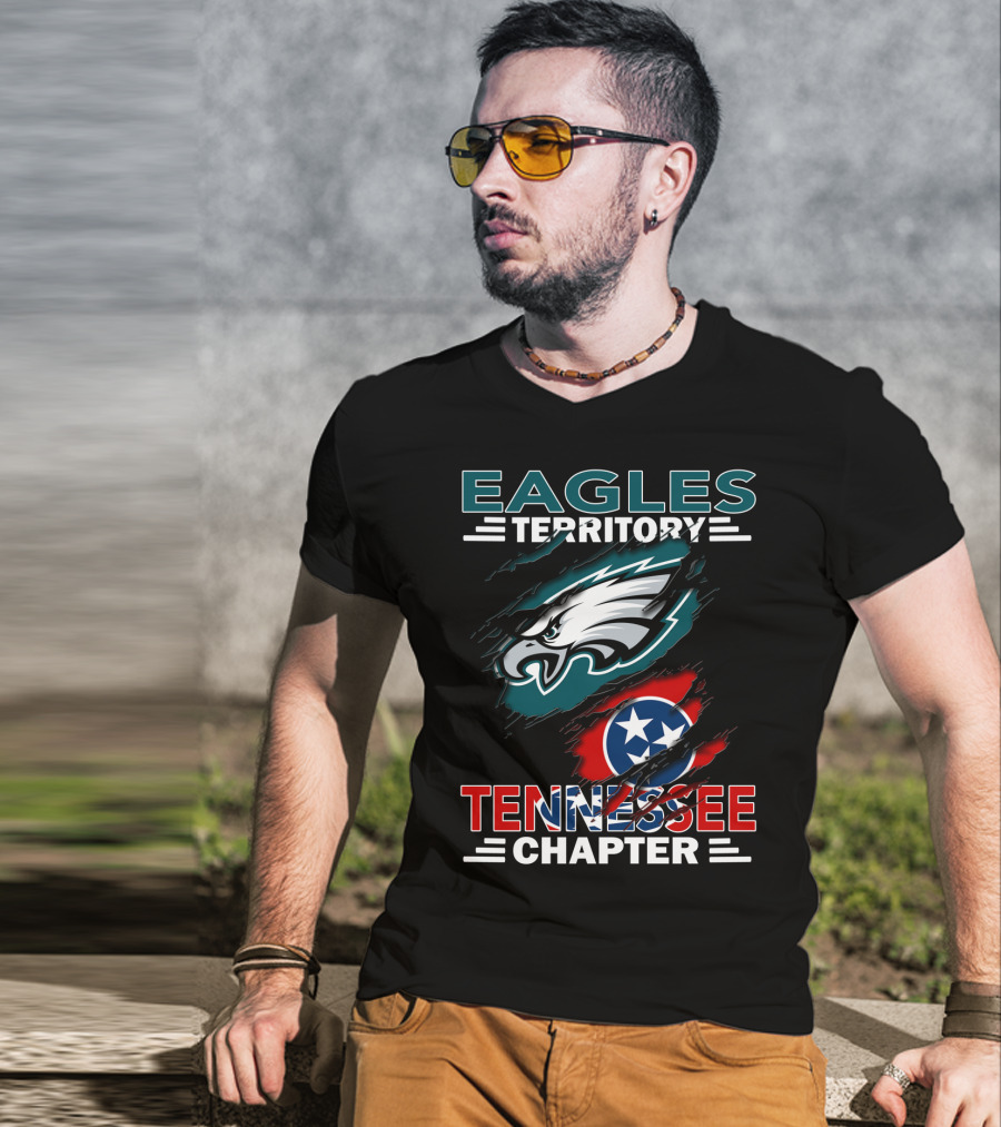 Eagles Territory Tennessee Chapter Philadelphia Eagles Tennessee Flag T-Shirt
