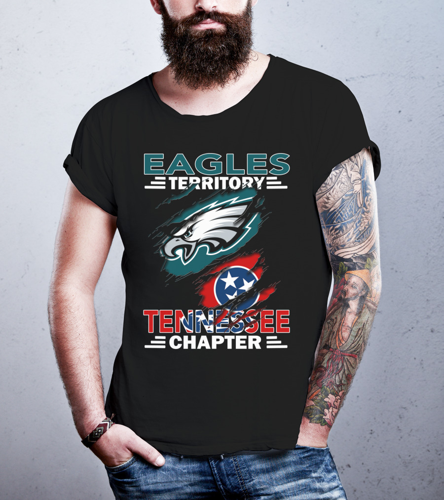 Eagles Territory Tennessee Chapter Philadelphia Eagles Tennessee Flag T-Shirt
