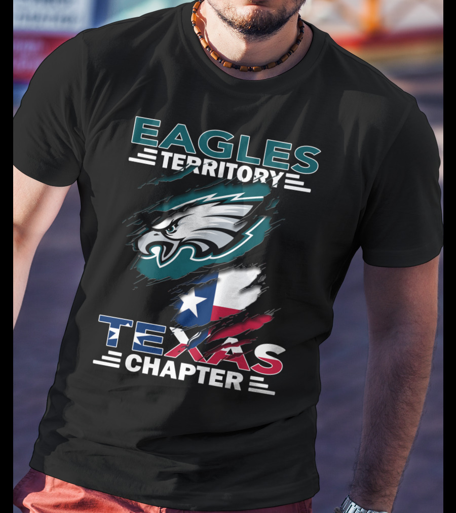 Eagles Territory Texas Chapter NFL Fan Club Texas Flag Integration T-Shirt