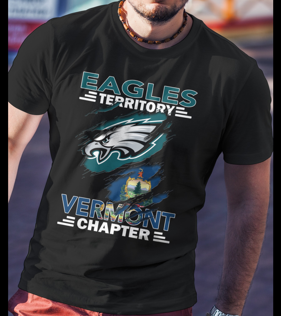 Eagles Territory Vermont Chapter Emblem With Vermont State T-Shirt