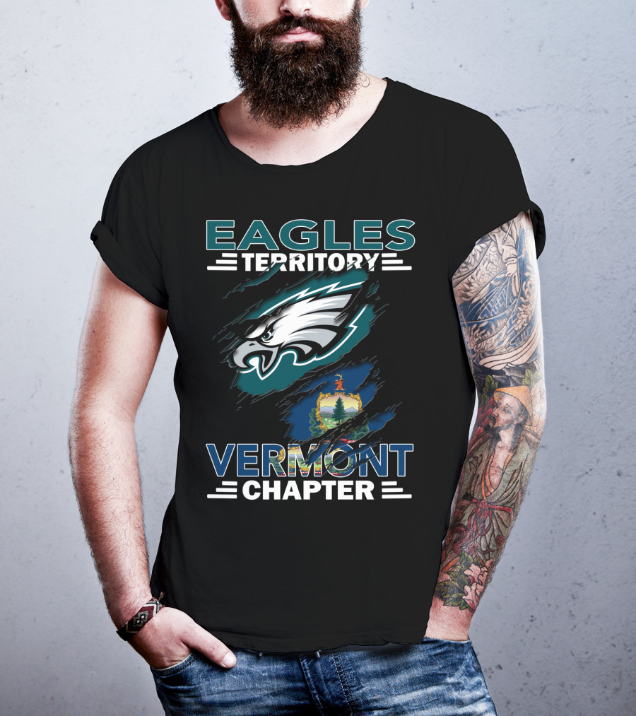 Eagles Territory Vermont Chapter Emblem With Vermont State T-Shirt