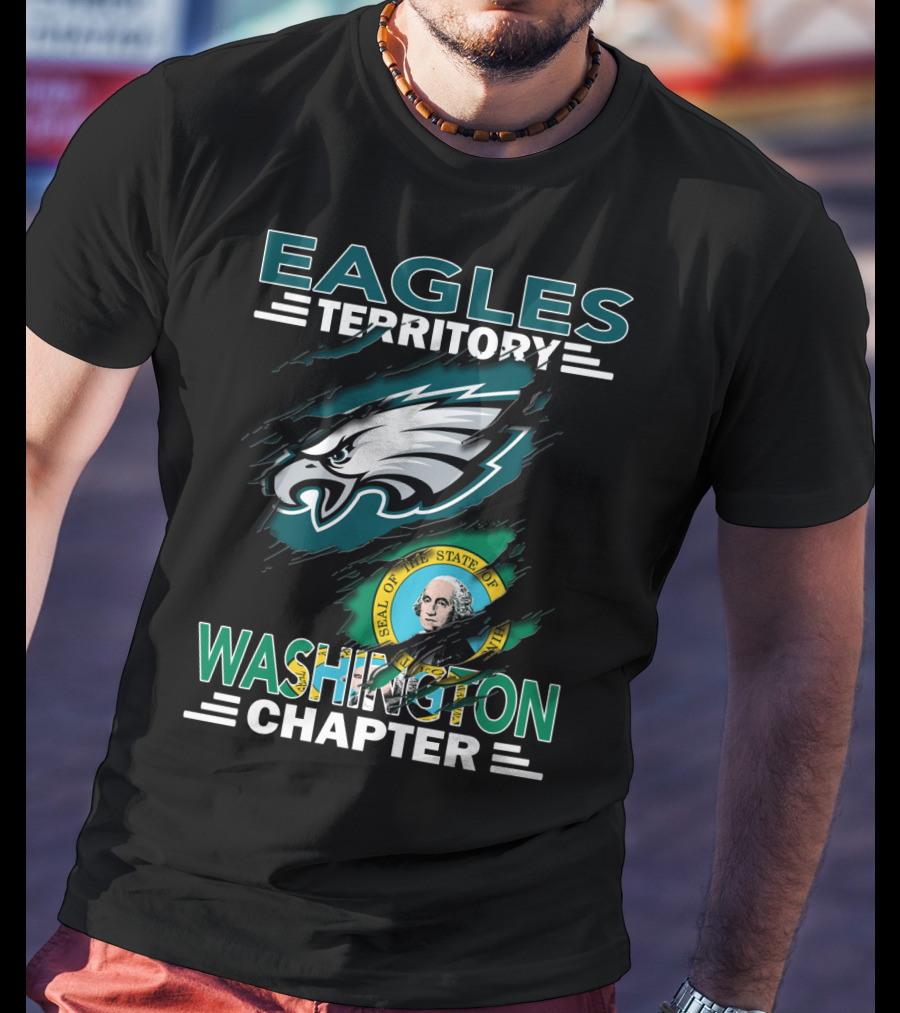 Eagles Territory Washington Chapter State Seal Football T-Shirt