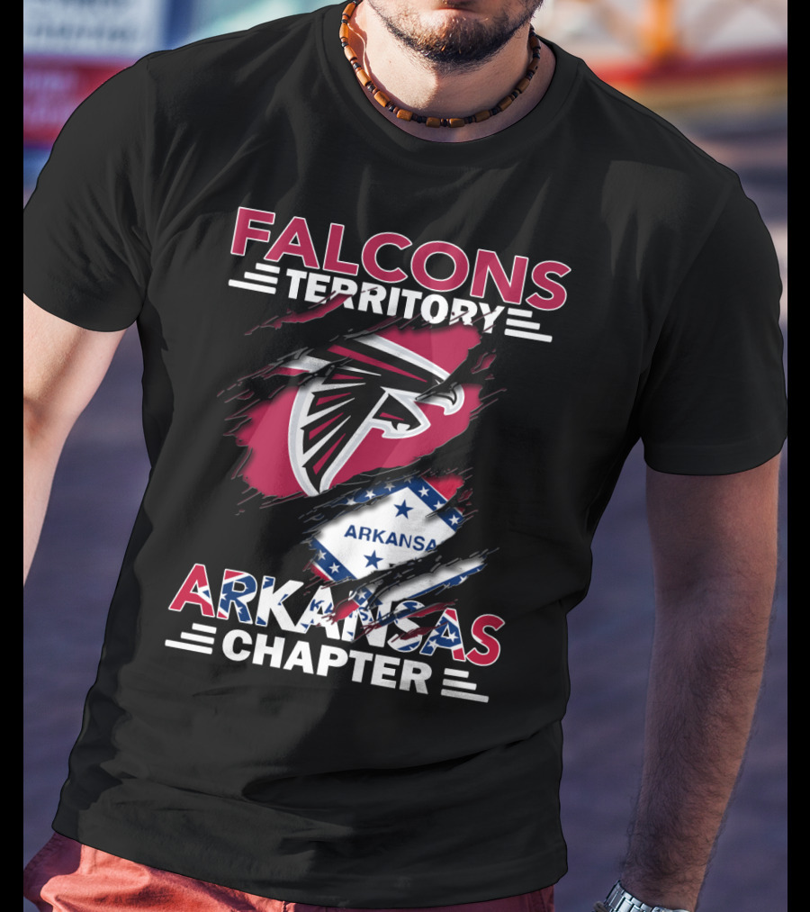 Falcons Territory Arkansas Chapter Falcons Logo And Arkansas Shape T-Shirt