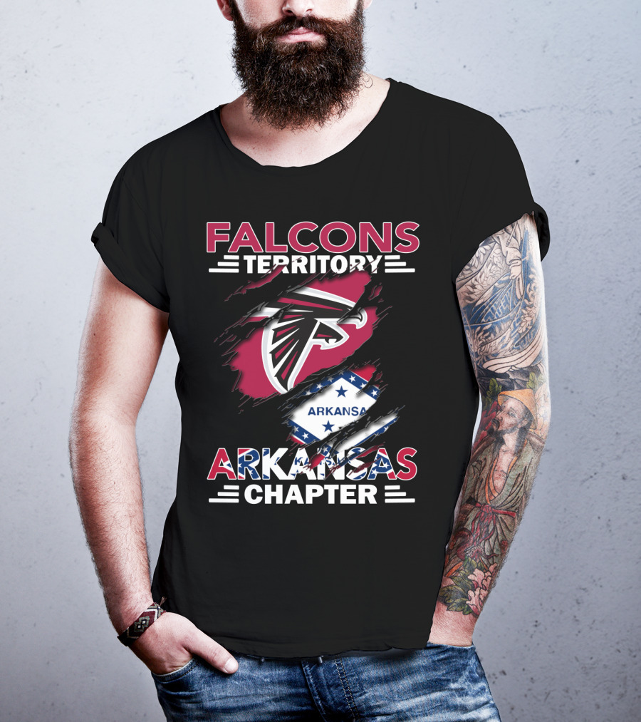 Falcons Territory Arkansas Chapter Falcons Logo And Arkansas Shape T-Shirt
