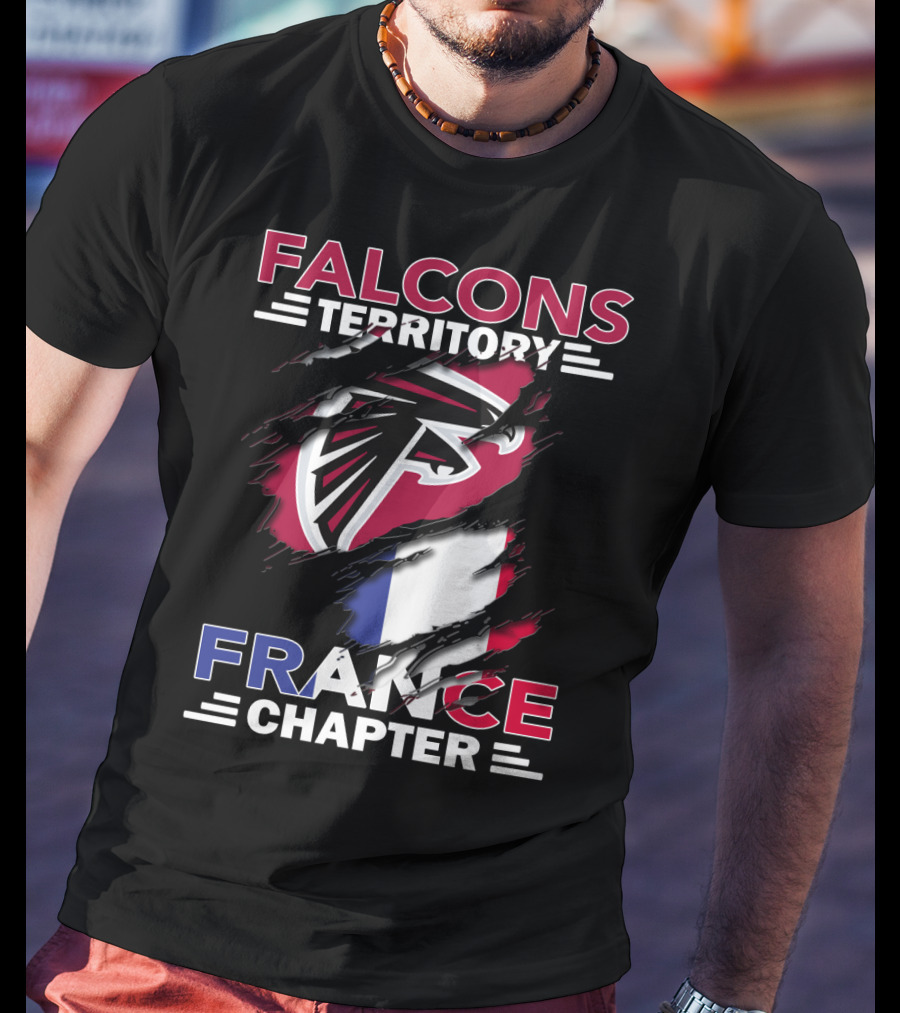 Falcons Territory France Chapter NFL Logo And French Flag T-Shirt