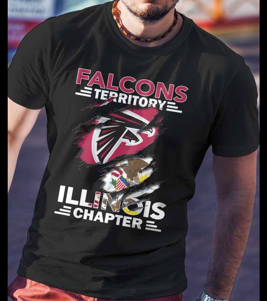 Falcons Territory Illinois Chapter NFL Team Sports Fan Club T-Shirt