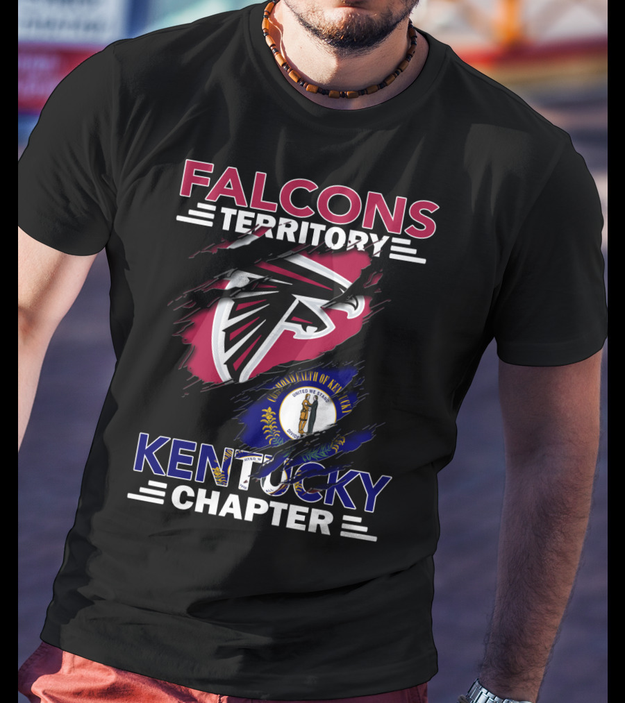 Falcons Territory Kentucky Chapter Commonwealth Flag And Football T-Shirt