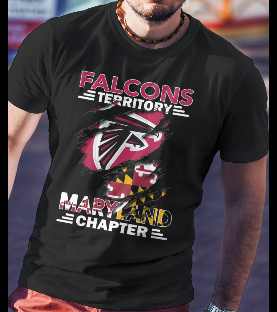 Falcons Territory Maryland Chapter Ravens Shield Flag T-Shirt