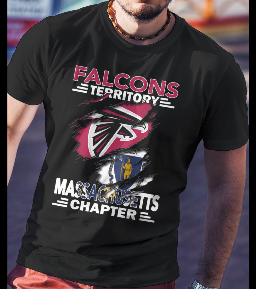 Falcons Territory Massachusetts Chapter Logo With State Flag Incorporation T-Shirt