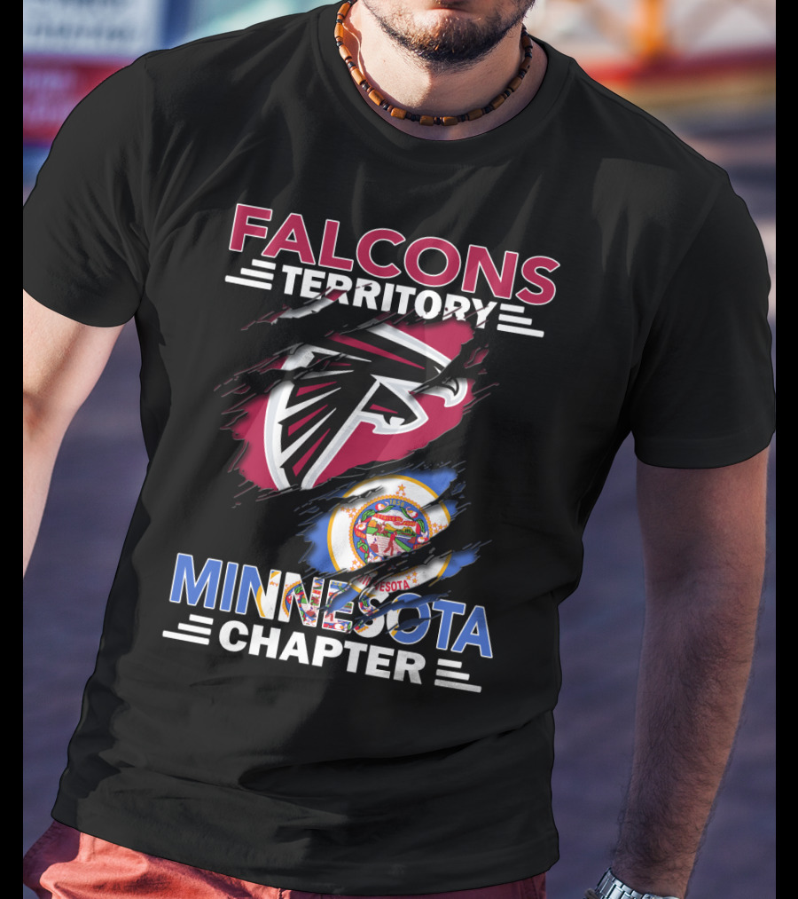 Falcons Territory Minnesota Chapter Sports Logo And State Emblem T-Shirt