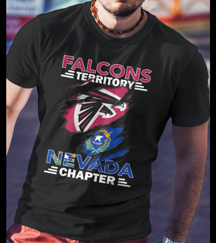 Falcons Territory Nevada Chapter Rip Design With Logo And State Flag T-Shirt