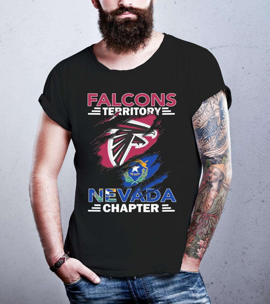Falcons Territory Nevada Chapter Rip Design With Logo And State Flag T-Shirt