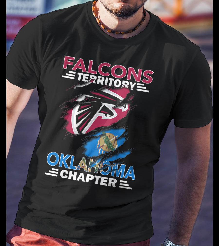 Falcons Territory Oklahoma Chapter Logo With Oklahoma State Flag Elements T-Shirt