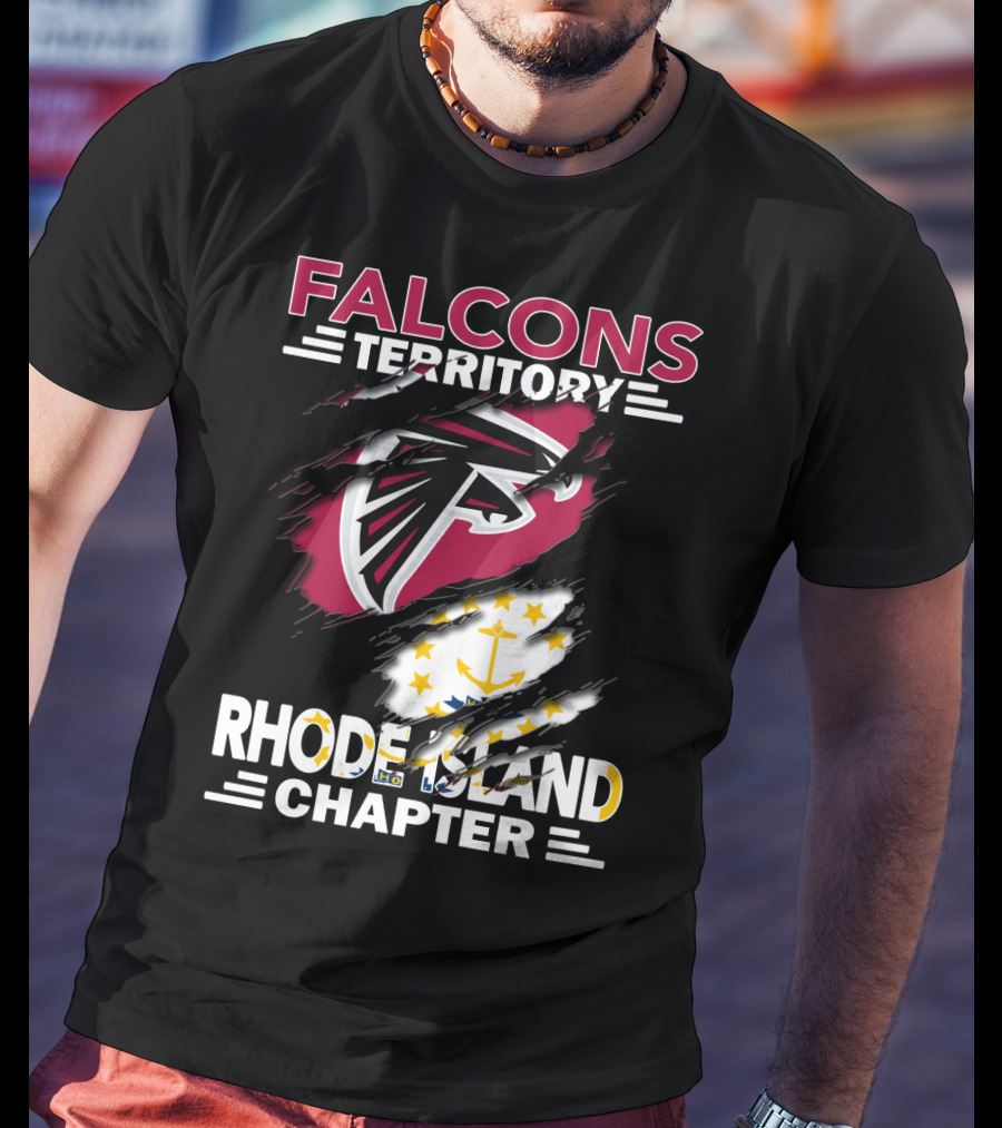 Falcons Territory Rhode Island Chapter Logo Flag T-Shirt
