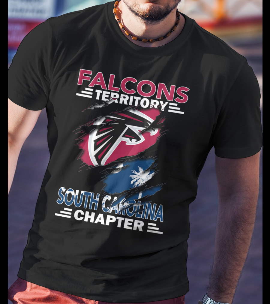 Falcons Territory South Carolina Chapter NFL Fan Club Logo Peeling Layers T-Shirt