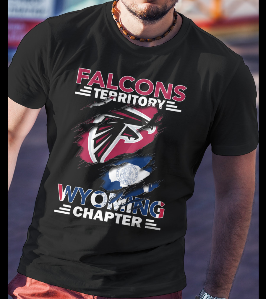 Falcons Territory Wyoming Chapter Flag Crest T-Shirt