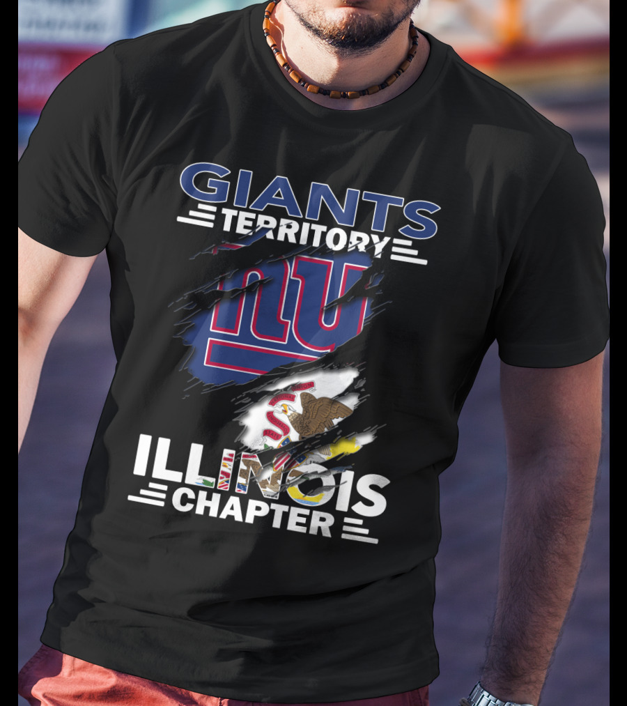 GIANTS TERRITORY ILLINOIS CHAPTER New York Giants Logo And Illinois State Flag T-Shirt