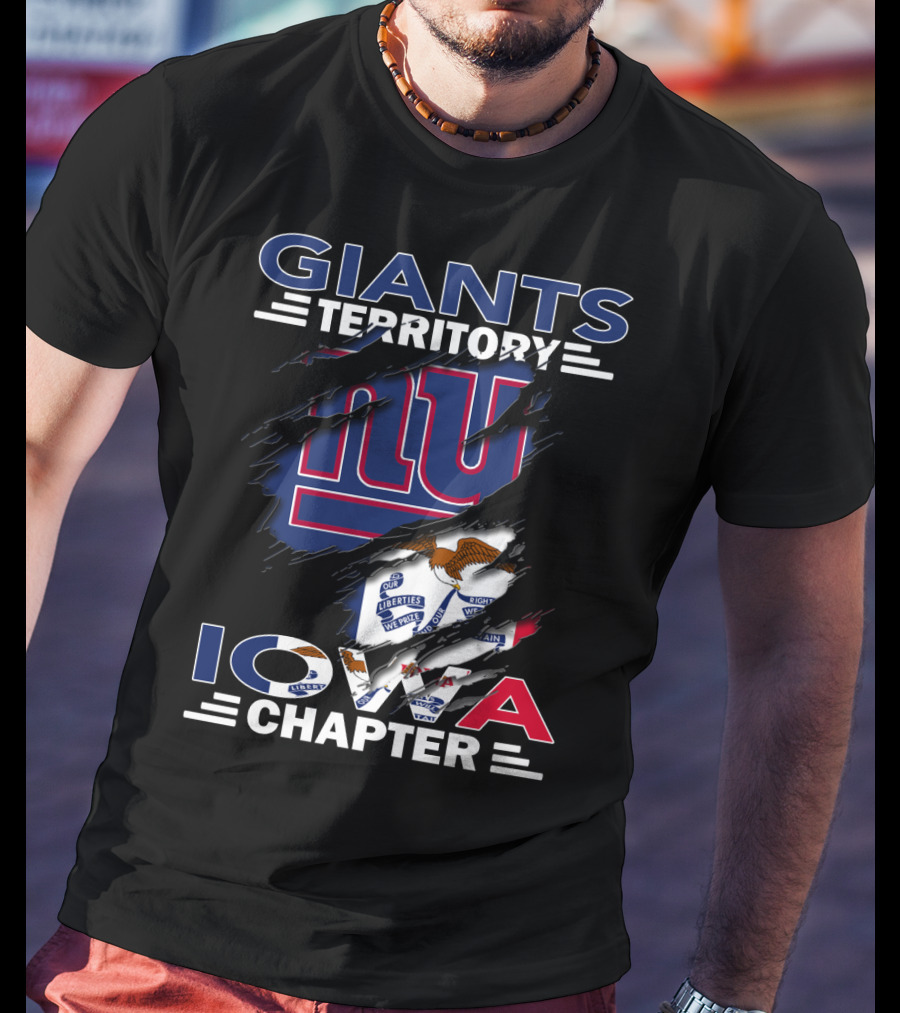 Giants Territory Iowa Chapter NY Logo State Flag Elements T-Shirt