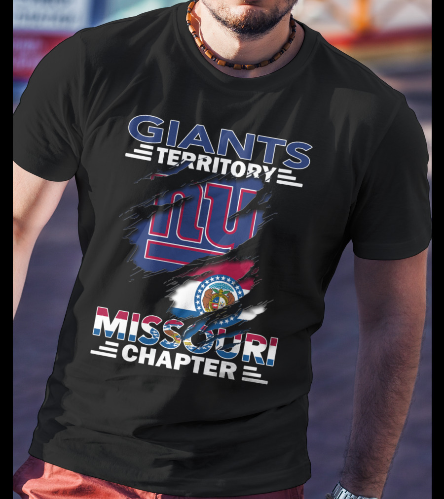Giants Territory Missouri Chapter NY Logo With Missouri State Flag Elements T-Shirt