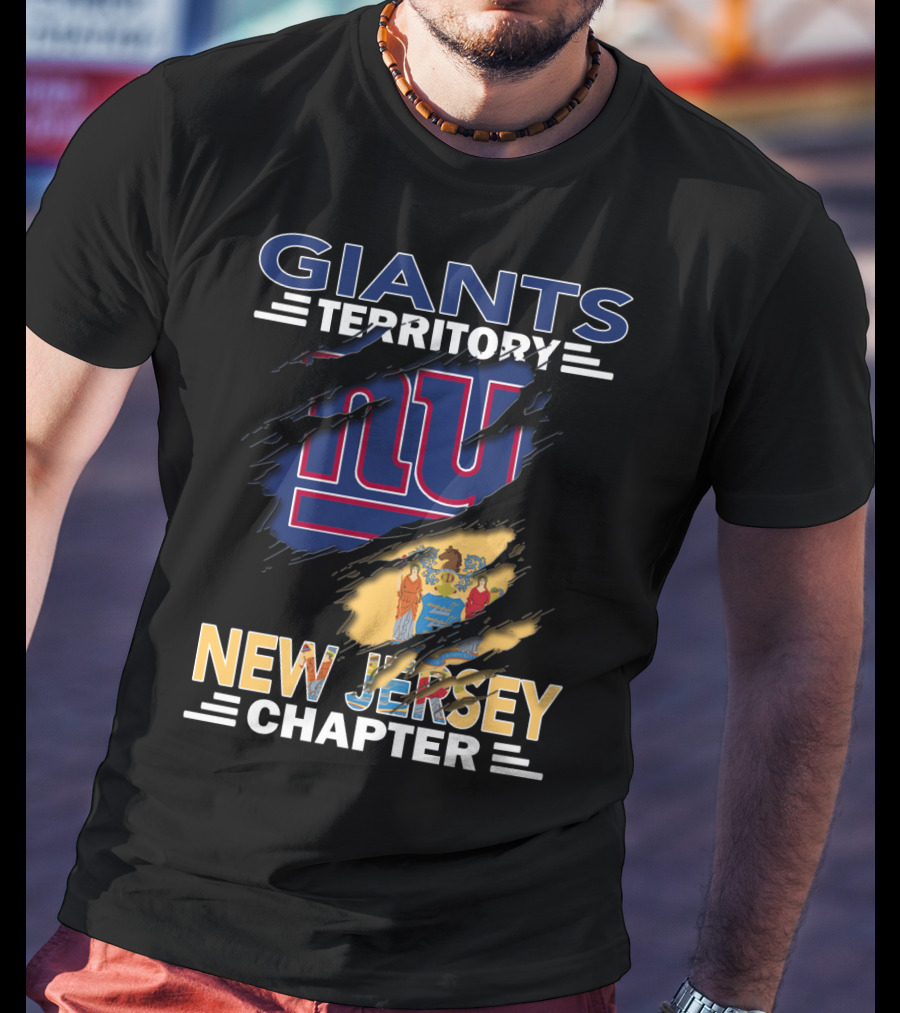 Giants Territory New Jersey Chapter NY Logo With State Flag T-Shirt