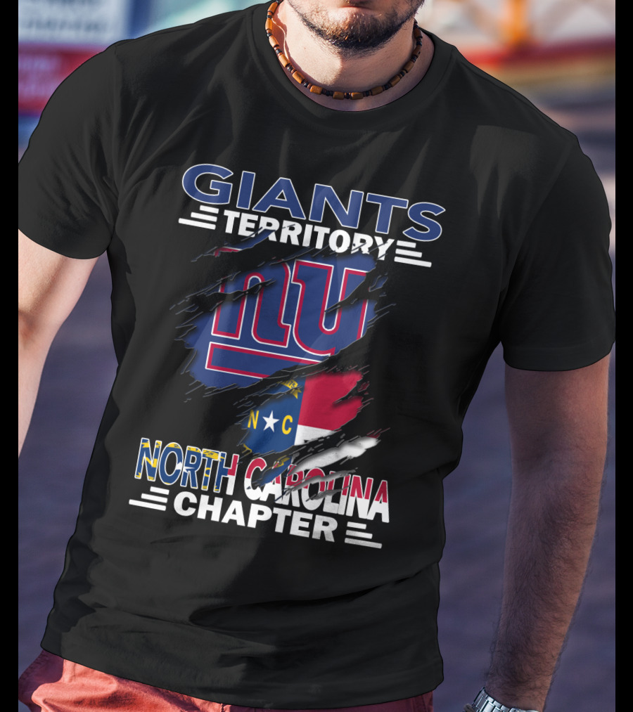 Giants Territory North Carolina Chapter NY Giants Logo North Carolina Flag T-Shirt