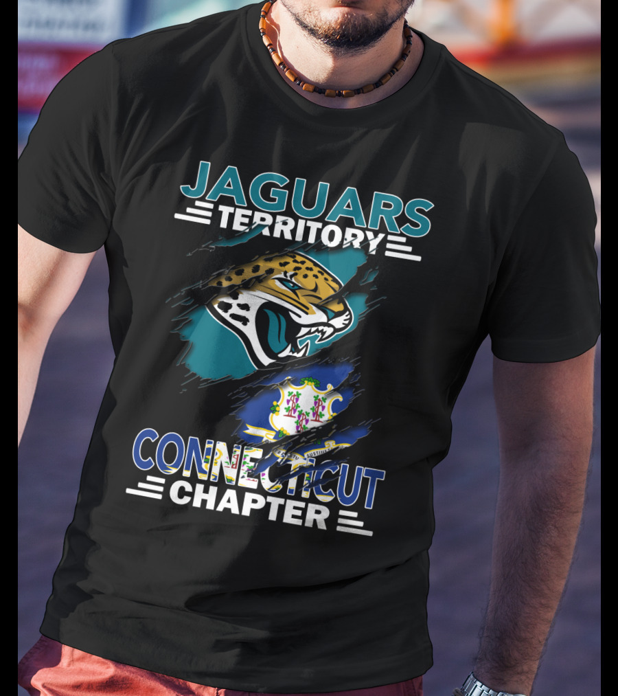 Jaguars Territory Connecticut Chapter Logo With Jaguars Emblem And Connecticut State Seal T-Shirt