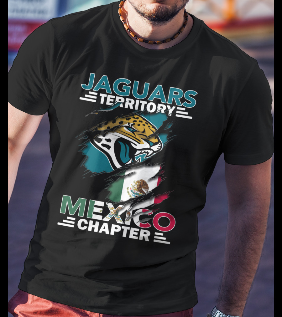 Jaguars Territory Mexico Chapter With Jaguar Mascot And Mexican Flag T-Shirt