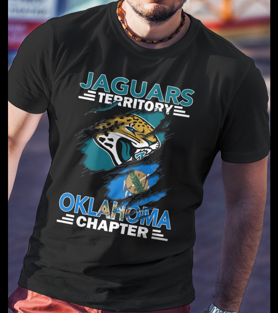Jaguars Territory Oklahoma Chapter Logo With State Flag Emblem T-Shirt