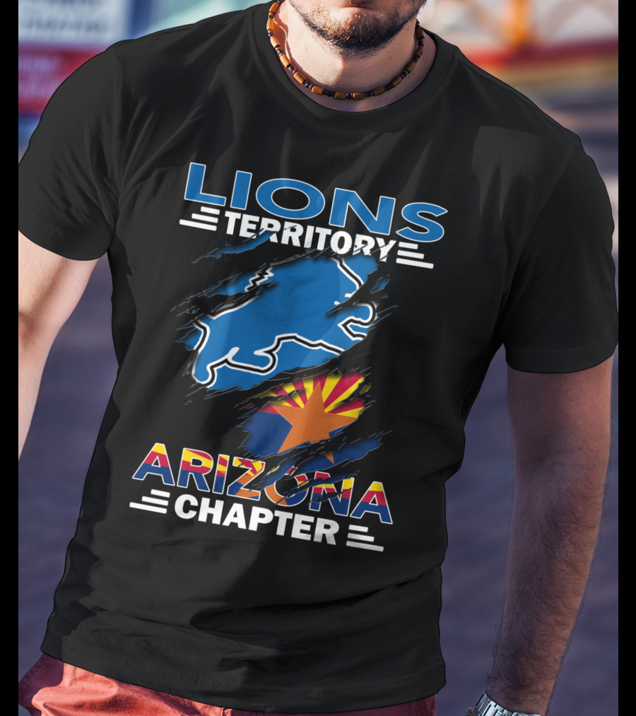 Lions Territory Arizona Chapter NFL Fan Shirt Arizona Flag And Lions T-Shirt