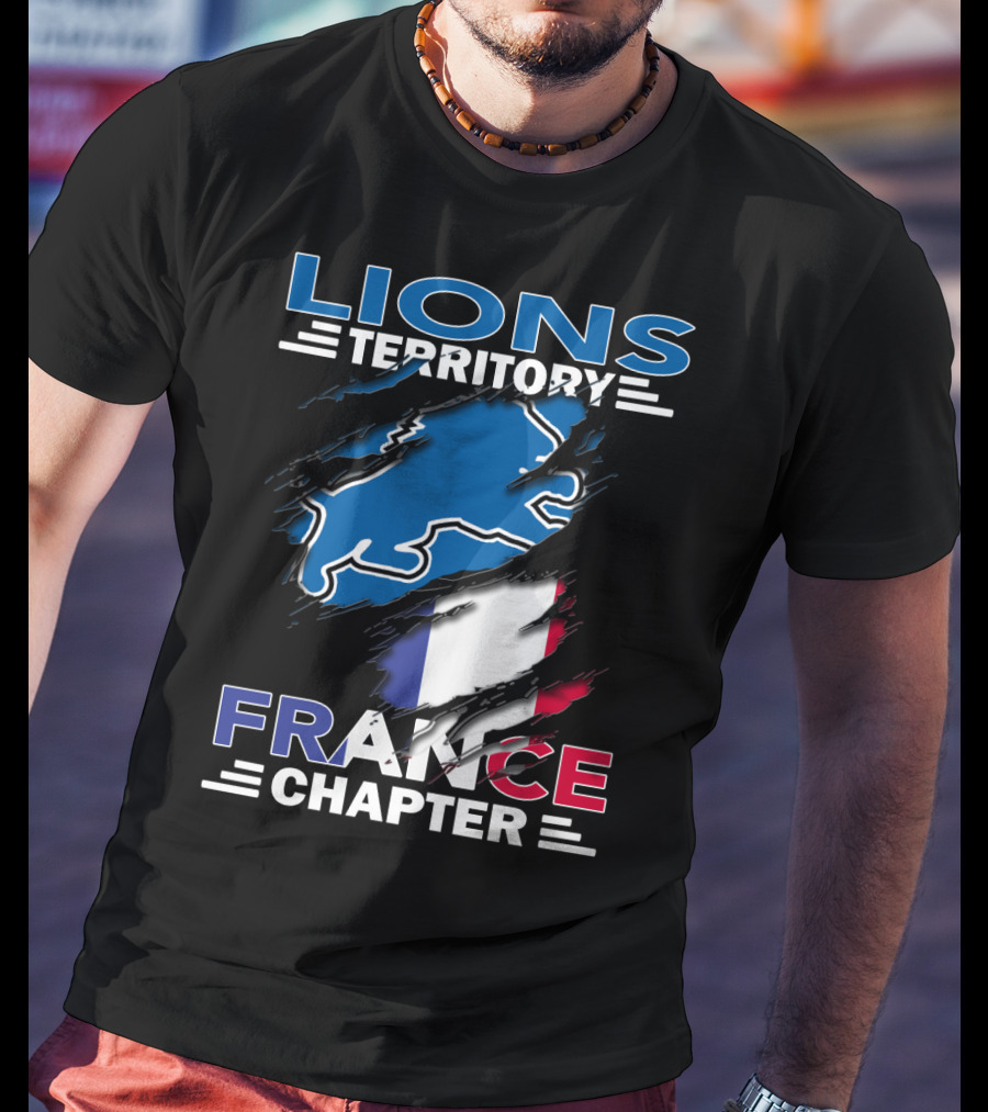 Lions Territory France Chapter Ripped Flag T-Shirt