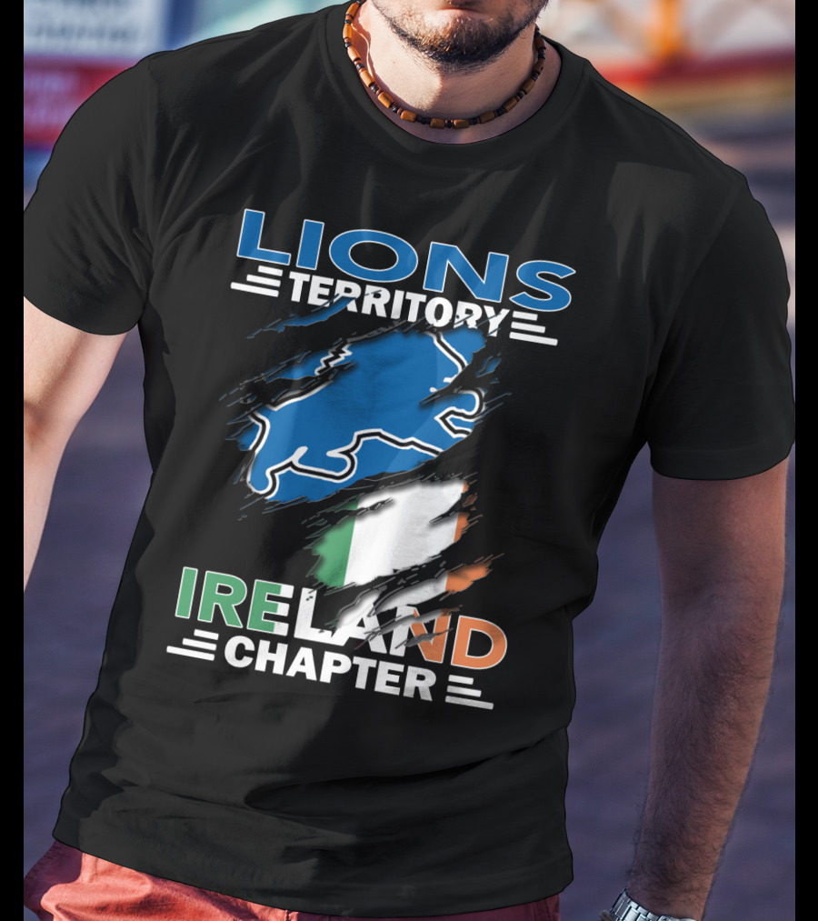 Lions Territory Detroit Ireland Chapter Irish Flag T-Shirt